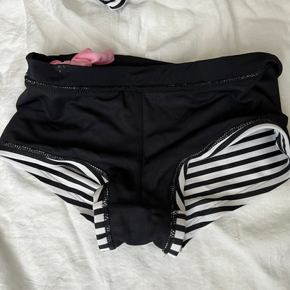 Women's Striped Bikini-Tankini shorts set