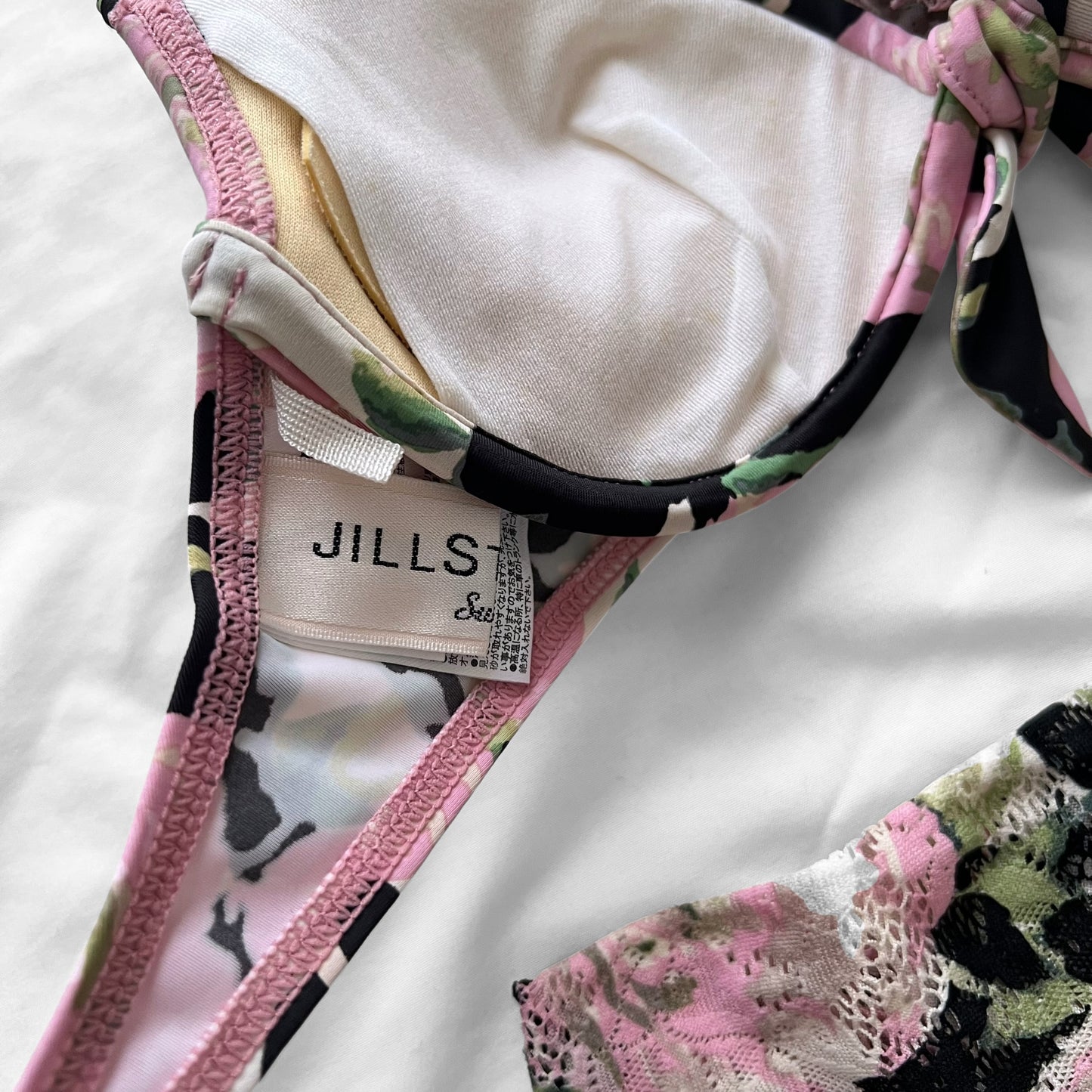 S size•Pink Floral & lace bikini Set