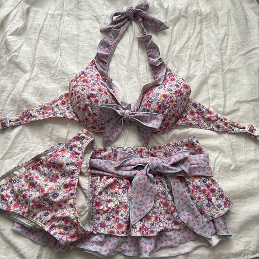 Purple Floral bikini set