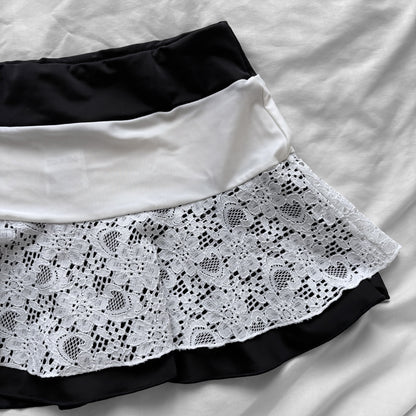 L size•Black & white lace bikini Set