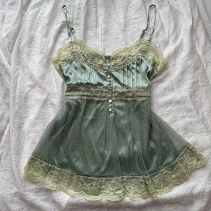 Sage lace cami
