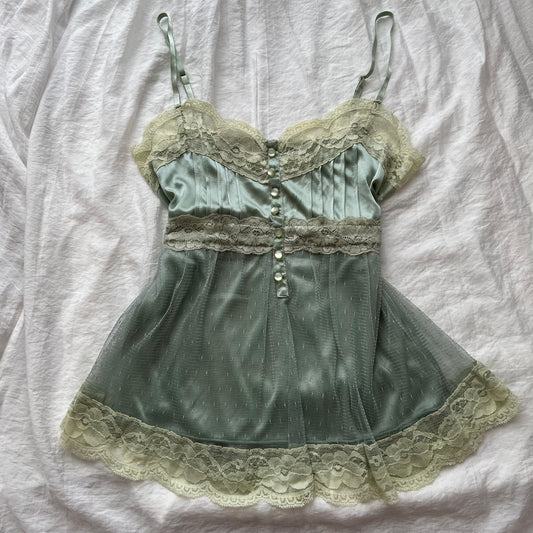 Sage lace cami