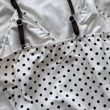 M size•Brown & white polka dot 5-piece bikini Set