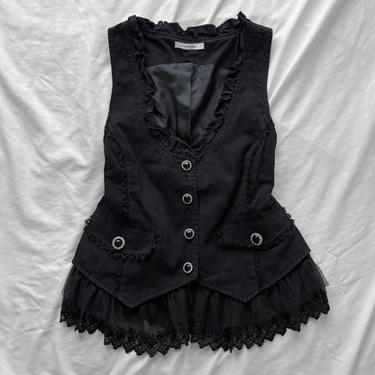 ‘Axes Femme’ Black Vest Top