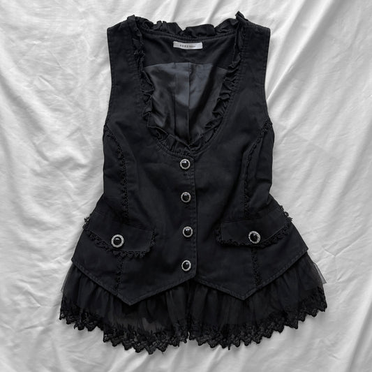 ‘Axes Femme’ Black Vest Top