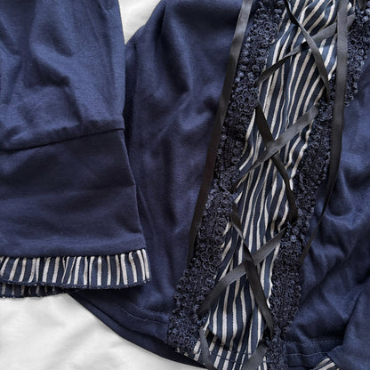 ‘Axes Femme’ Corset Navy Top