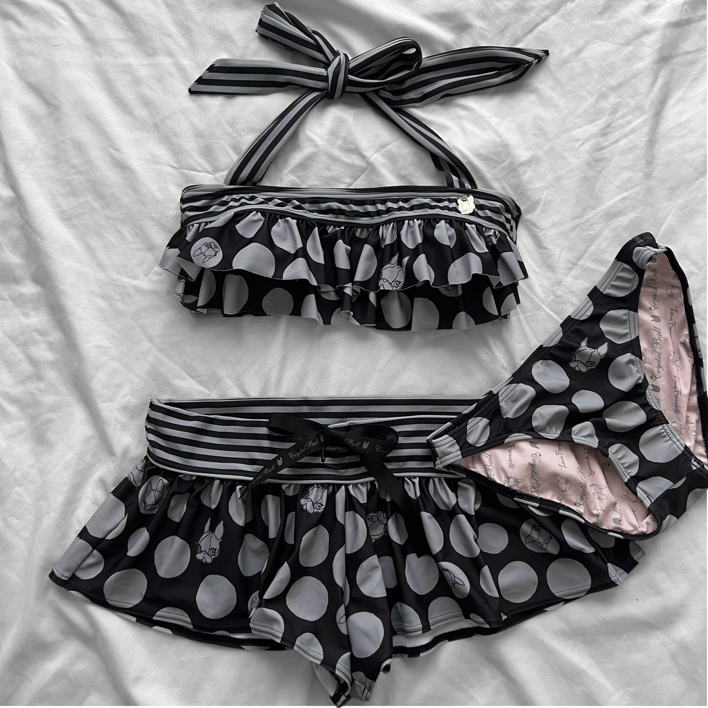 Black & grey dots bikini Set