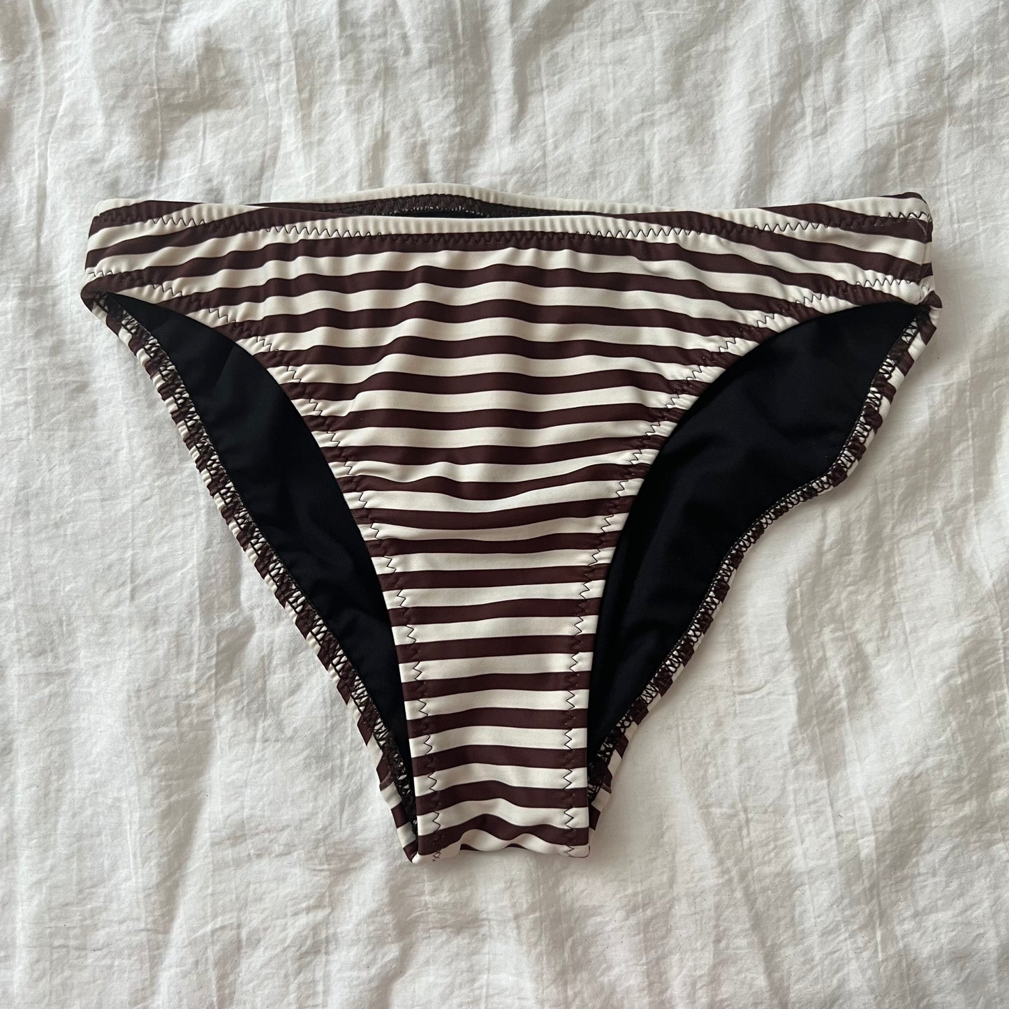 Bow striped bikini set