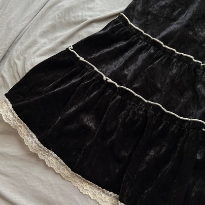 Dark coquette lace up dress