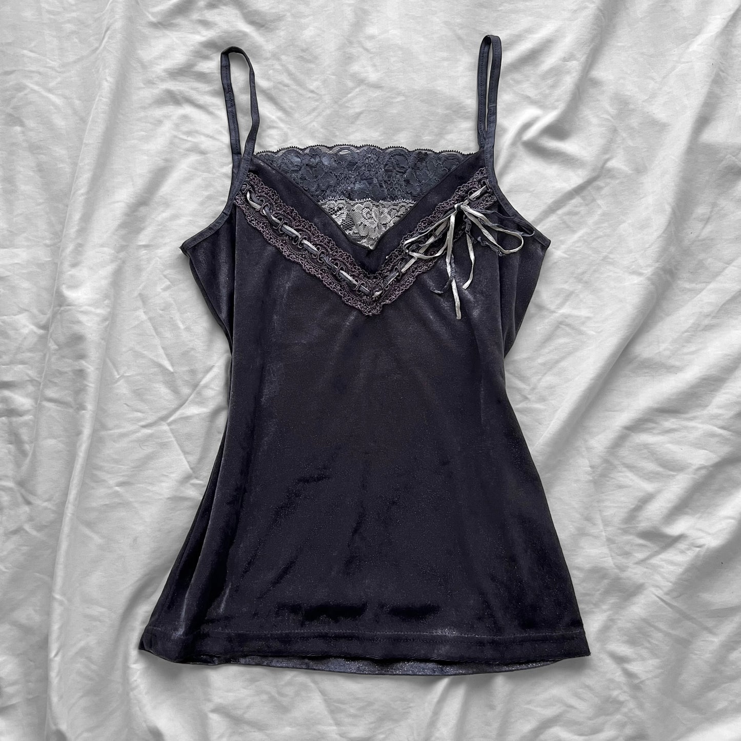 Velour lace cami