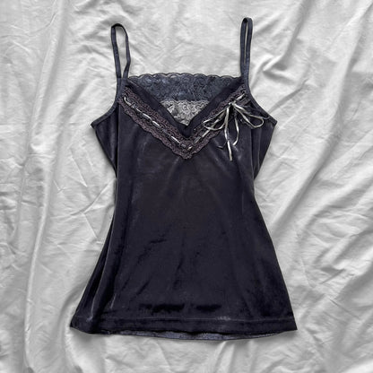 Velour lace cami