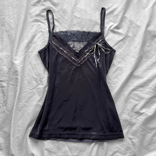 Velour lace cami