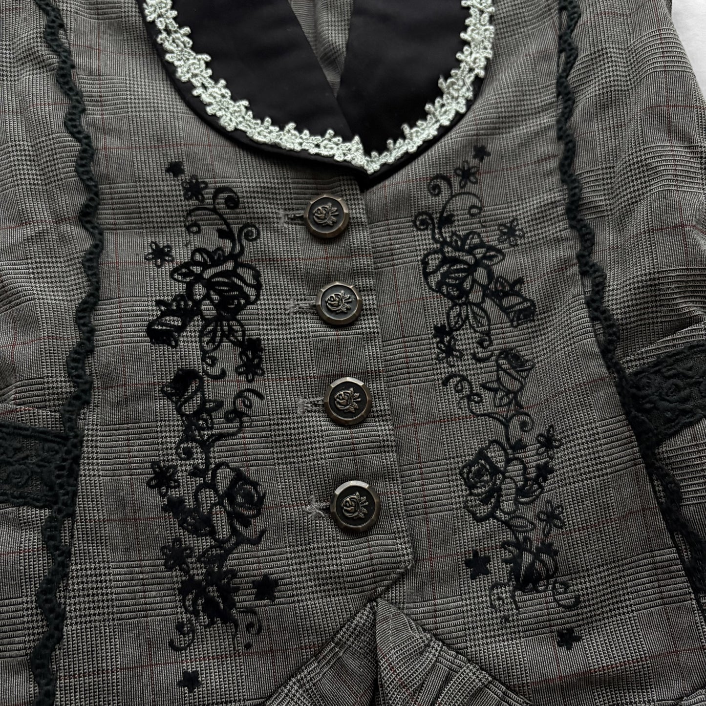 ‘Axes Femme’ Grey Plaid Gothic Dress