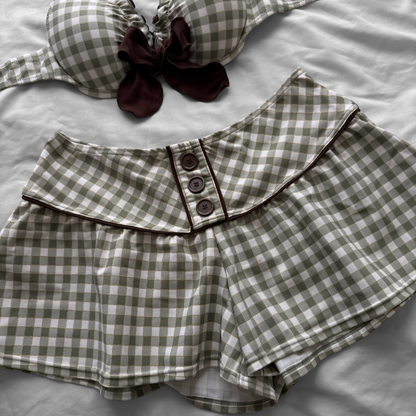 M size•green plaid bikini Set