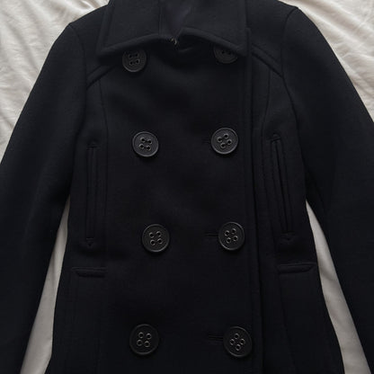 Big Buttoned Black Peacoat