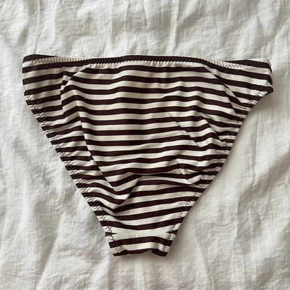 Bow striped bikini set