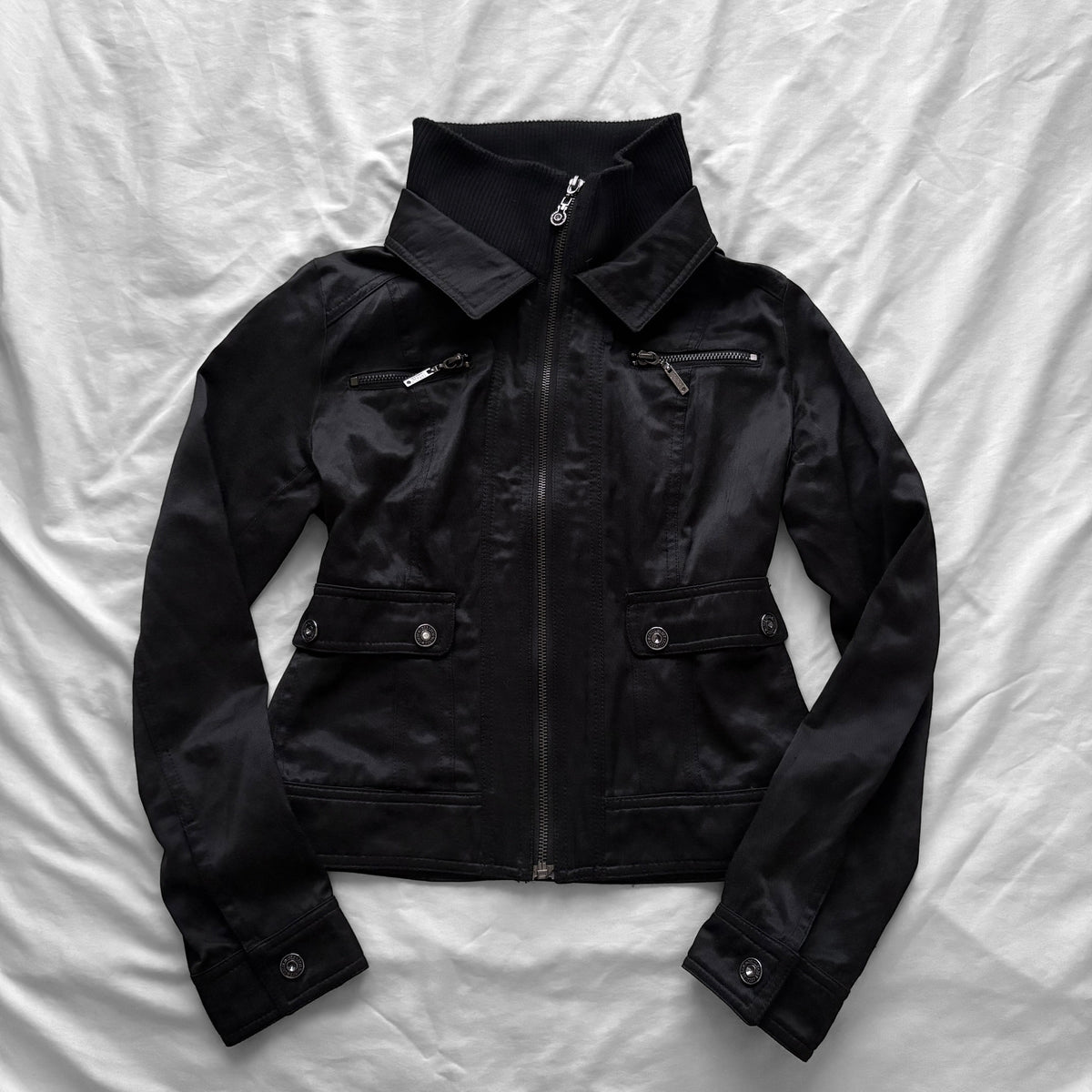 'CECIL McBEE' Black Y2K Inspired Fitted Jacket