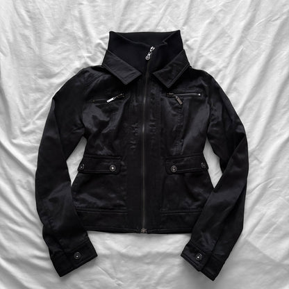 'CECIL McBEE' Black Y2K Inspired Fitted Jacket