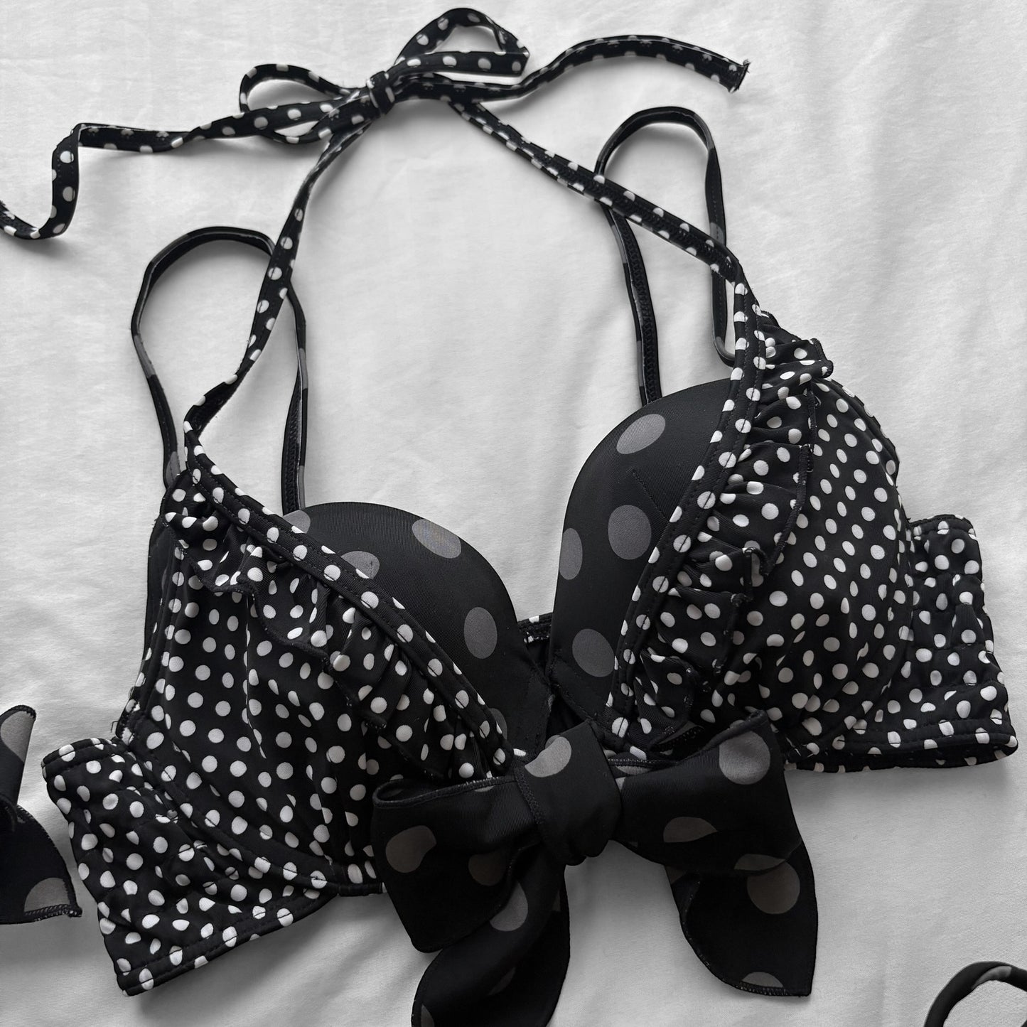 M size•Black layered dots bikini Set