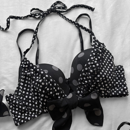 M size•Black layered dots bikini Set