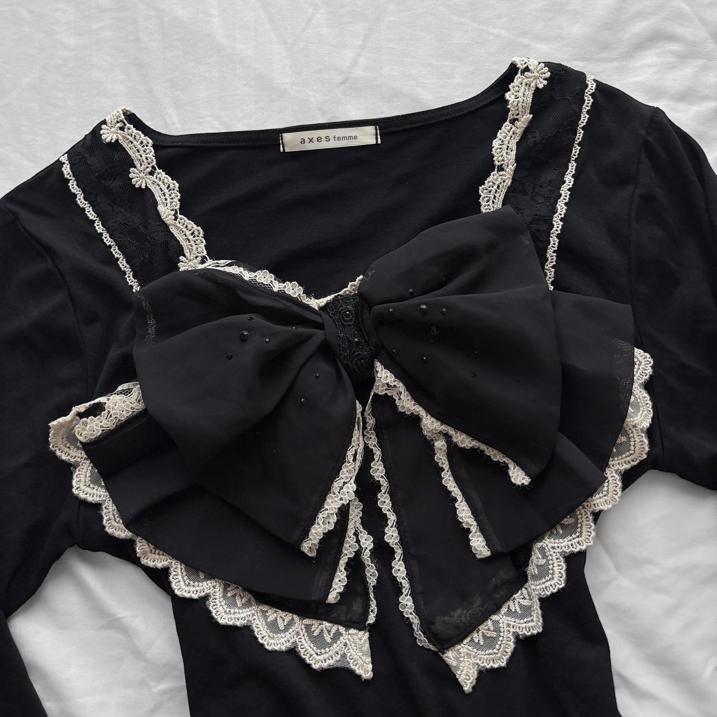 RARE ‘Axes Femme’ Long Sleeve Big Ribbon Top