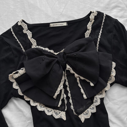 RARE ‘Axes Femme’ Long Sleeve Big Ribbon Top