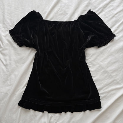 ‘Axes Femme’ Black Velvety Corset Top