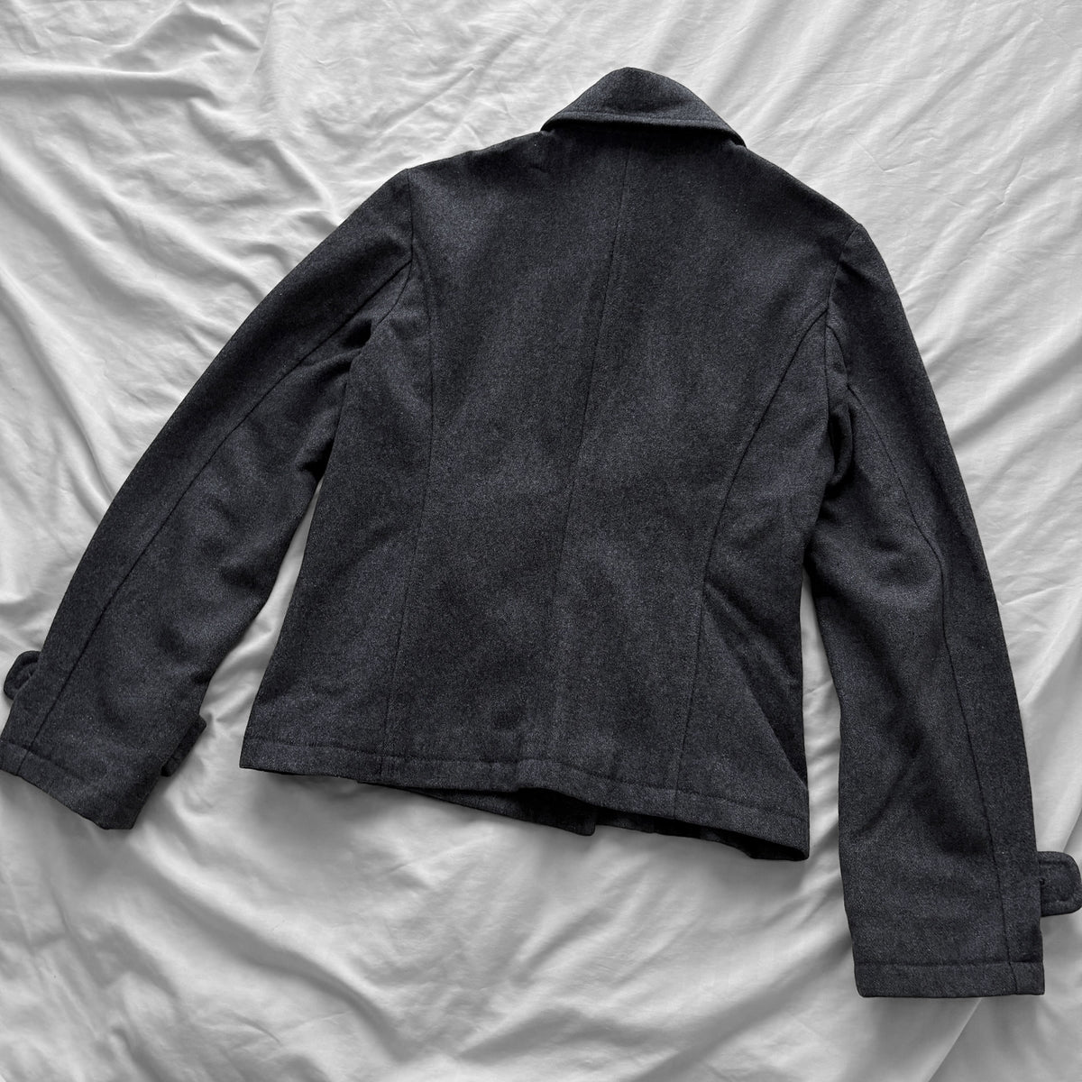 Gray Fitted Peacoat