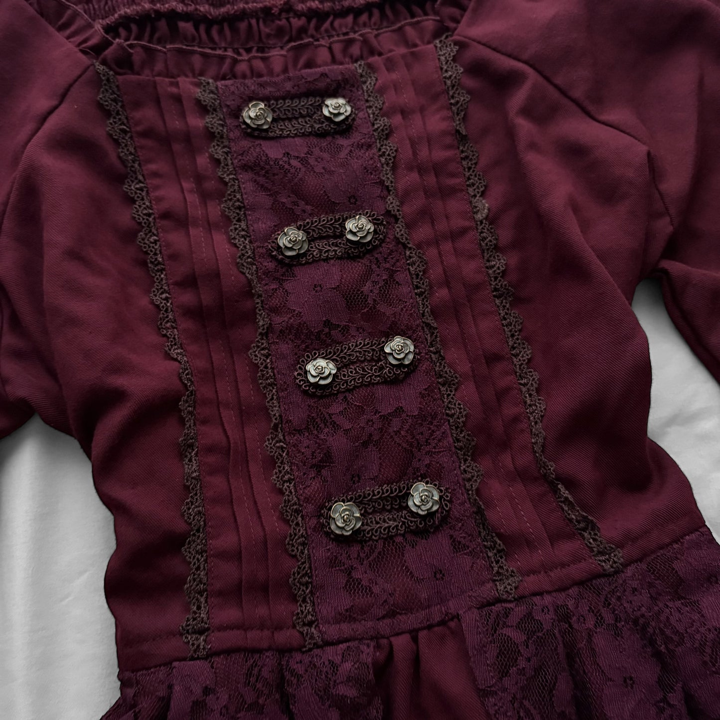 ‘Axes Femme’ Burgundy Victorian Style Dress