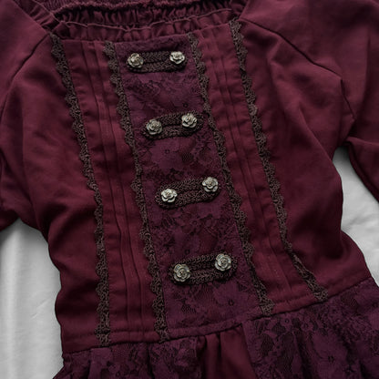 ‘Axes Femme’ Burgundy Victorian Style Dress
