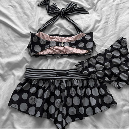 Black & grey dots bikini Set