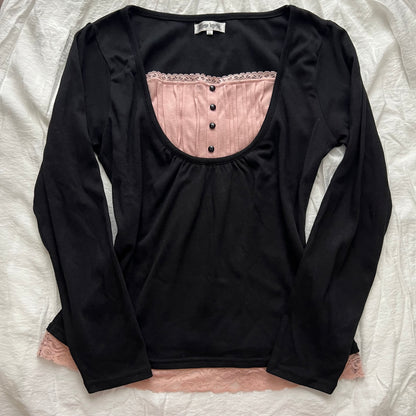 Dark coquette milkmaid top