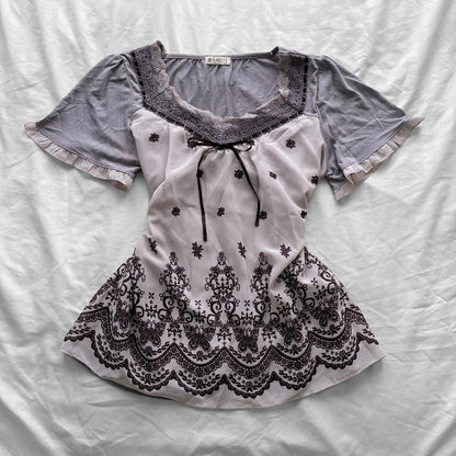 ‘Axes Femme’ Flowy Purple Top