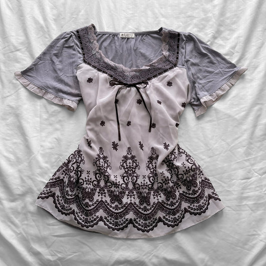 ‘Axes Femme’ Flowy Purple Top