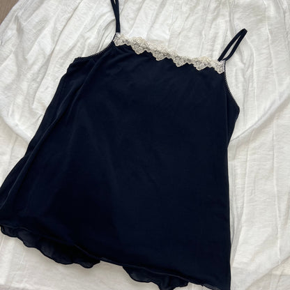 Navy ribbon cami