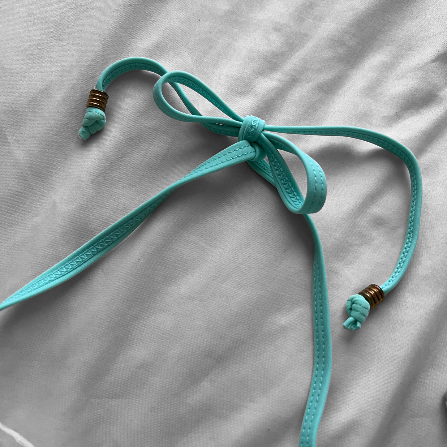 S size•Turquoise plaid & lace bikini Set