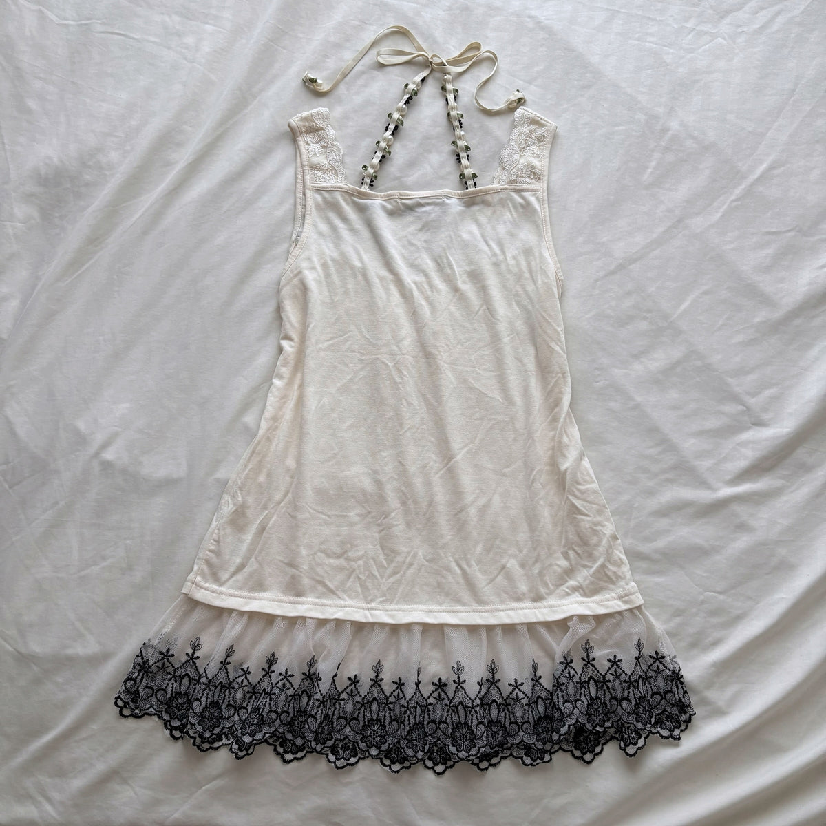 ‘Axes Femme’ Creamy Lace & Roses Cami Top