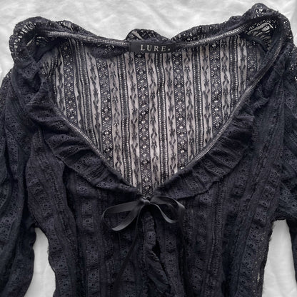 Lace ribbon cardigan
