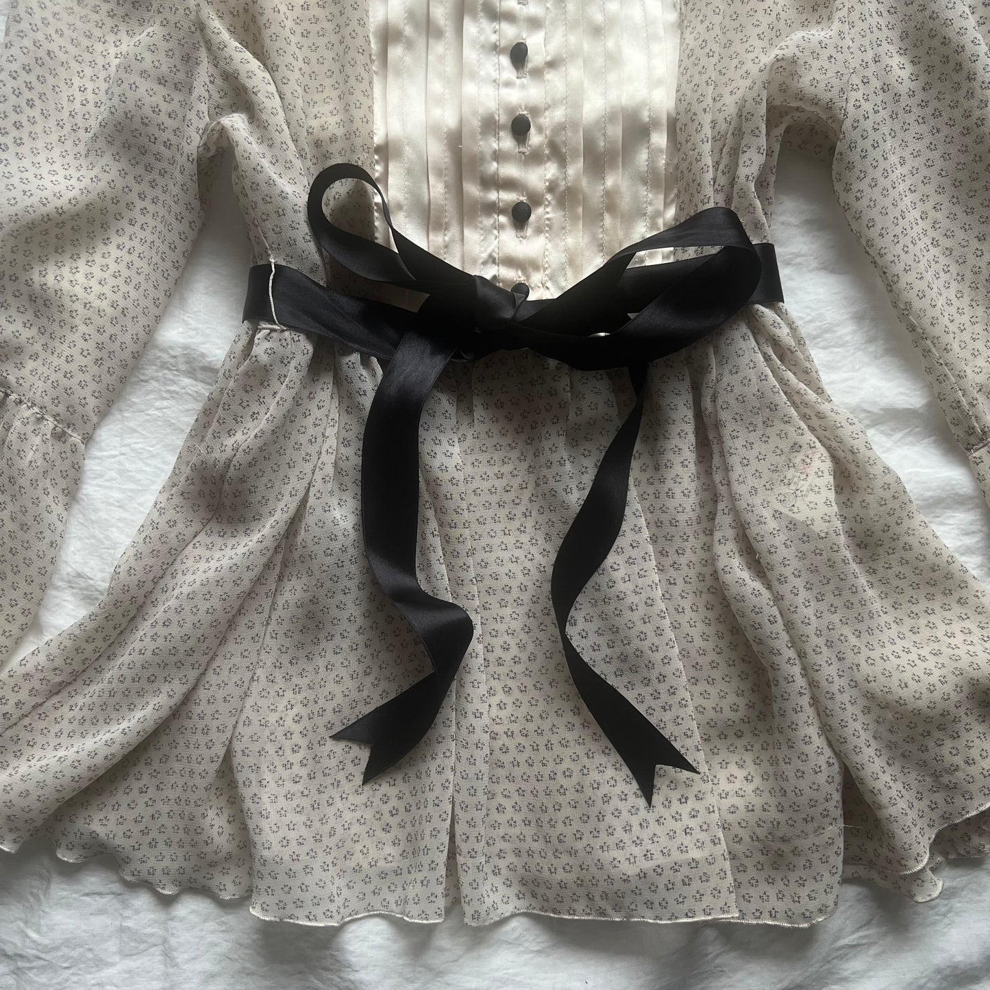 Black ribbon babydoll top