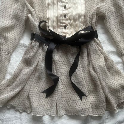 Black ribbon babydoll top