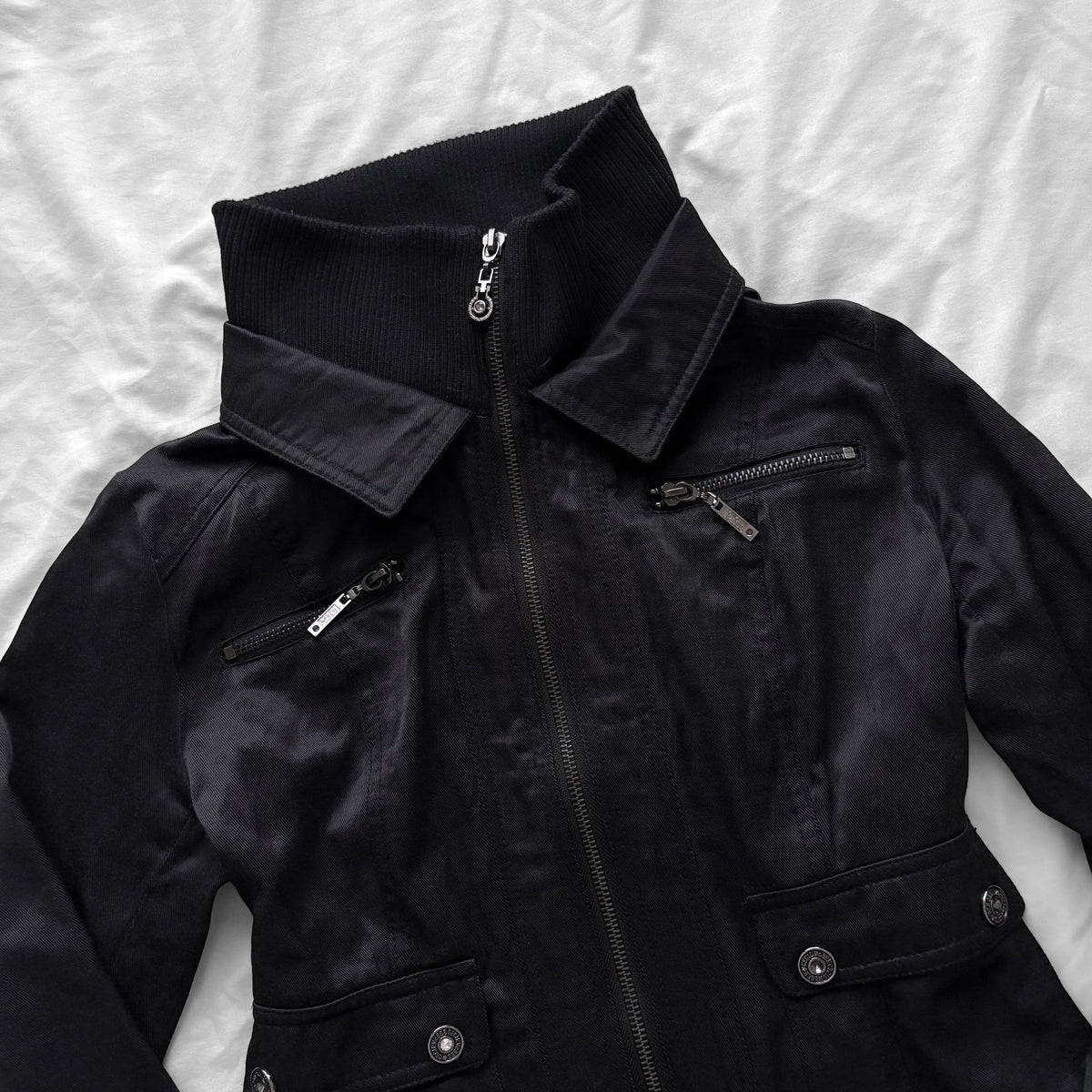 'CECIL McBEE' Black Y2K Inspired Fitted Jacket