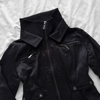 'CECIL McBEE' Black Y2K Inspired Fitted Jacket