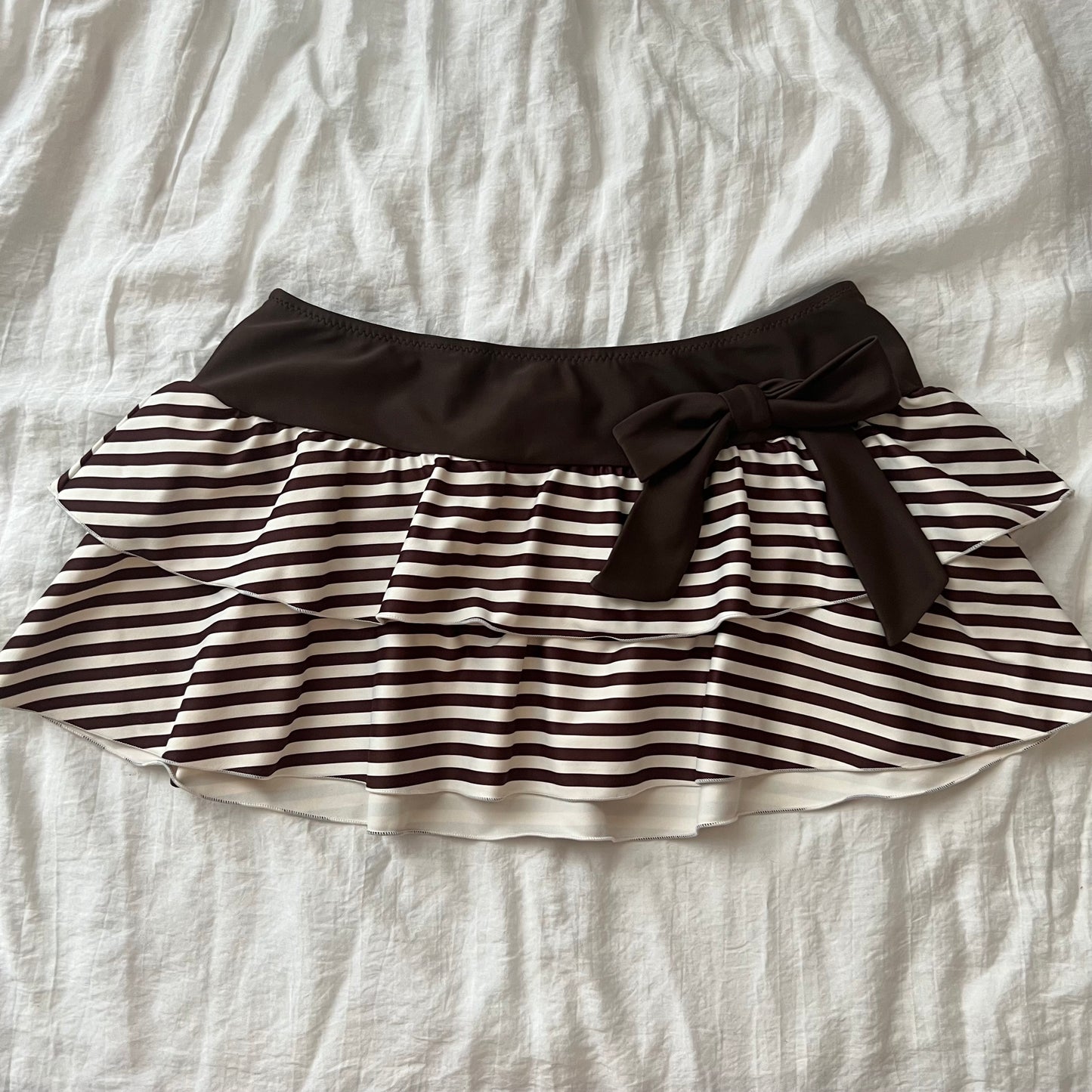 Bow striped bikini set