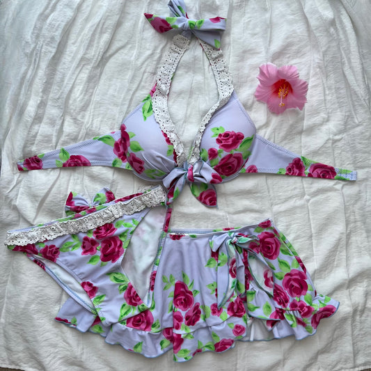 Light Floral lace bikini set