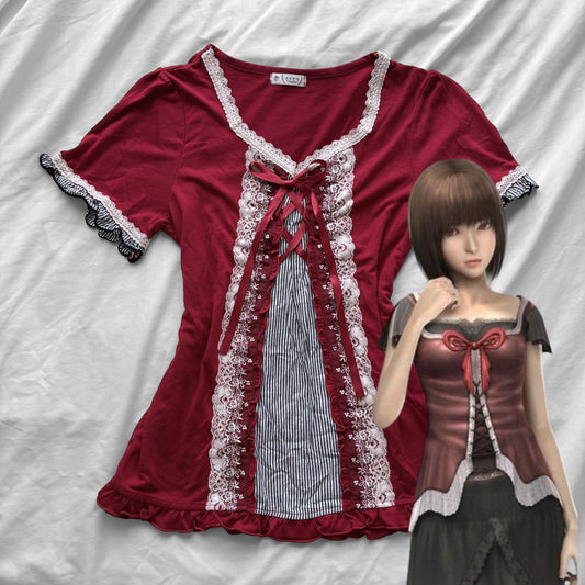 ‘Axes Femme’ Corset Cherry Red Top