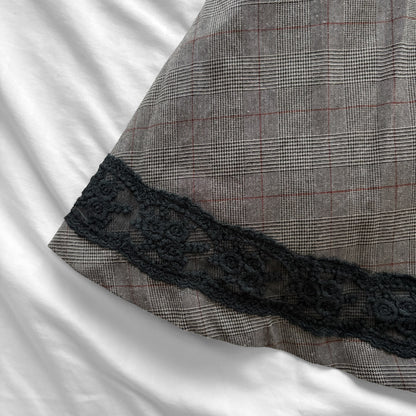 ‘Axes Femme’ Grey Plaid Gothic Dress