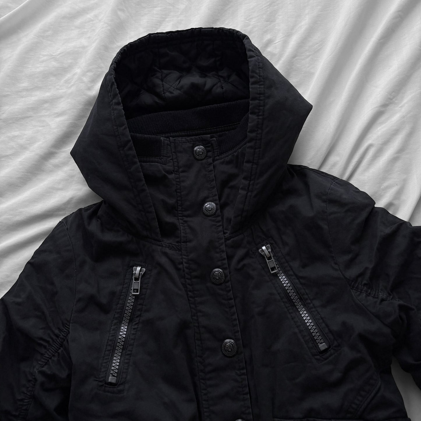 Black Hooded Utility Jacket