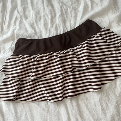 Bow striped bikini set
