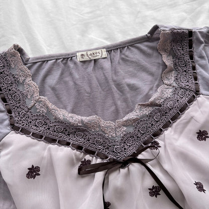 ‘Axes Femme’ Flowy Purple Top