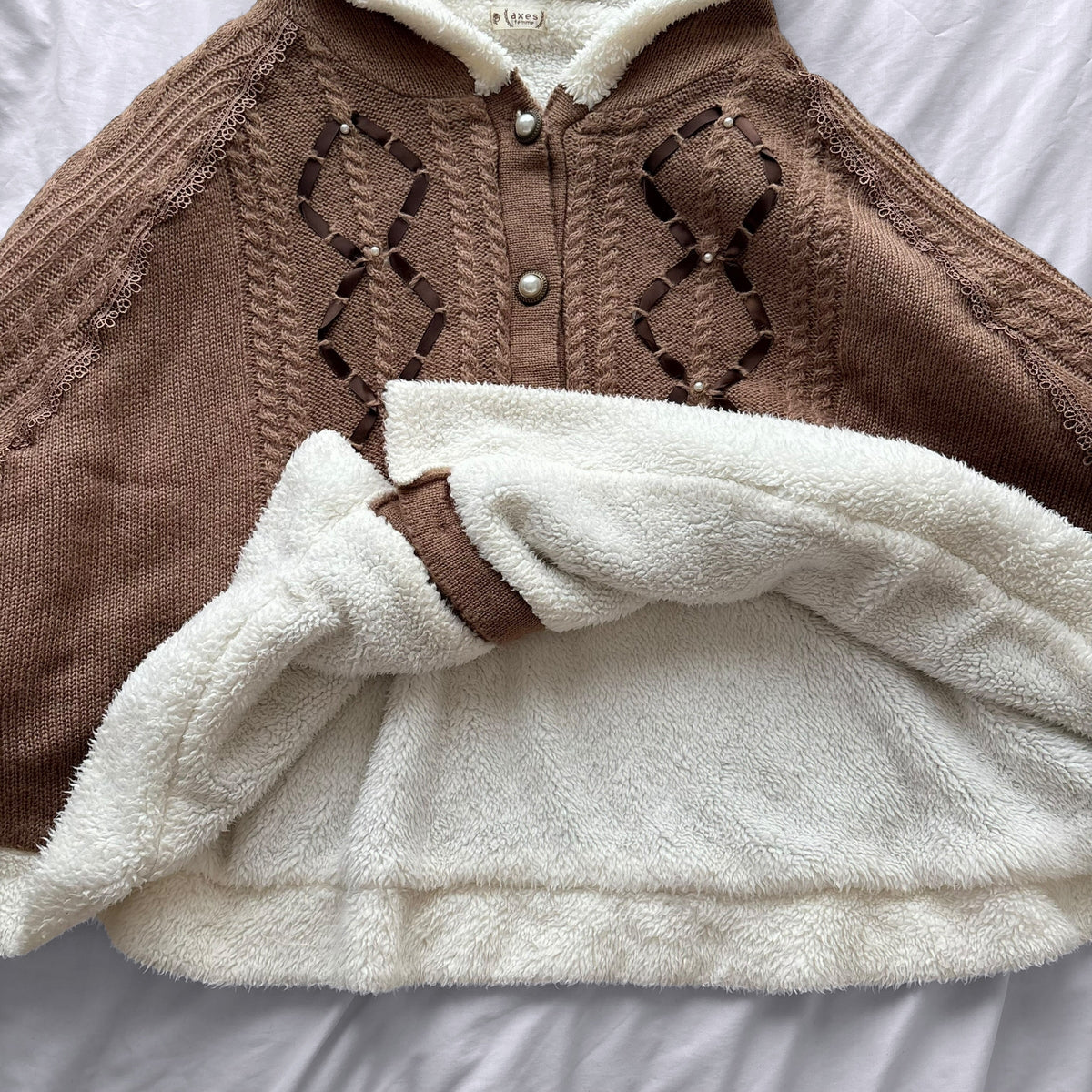 ‘Axes Femme’ Sherpa Poncho